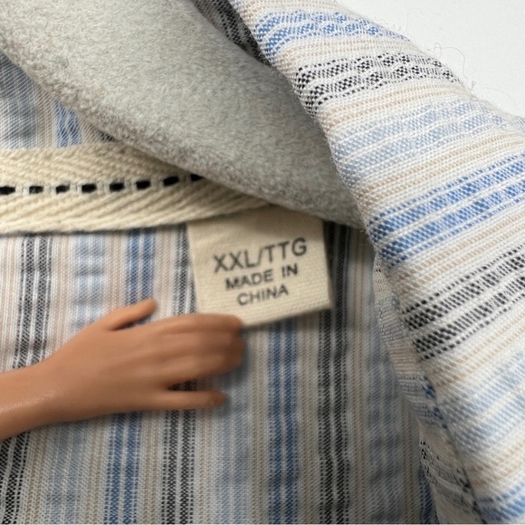 Natural Blue by Visitor Striped Multi Buttondown Collared Short Sleeves Shirt - Picture 4 of 11